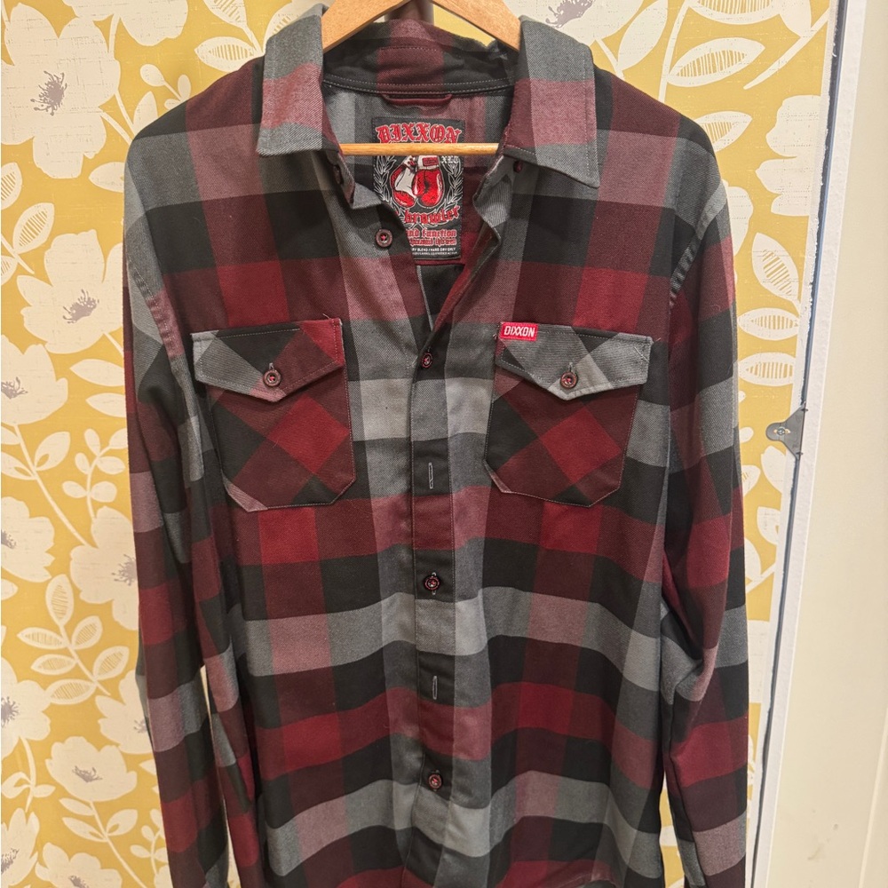 Dixxon Men's Red and Black flannel